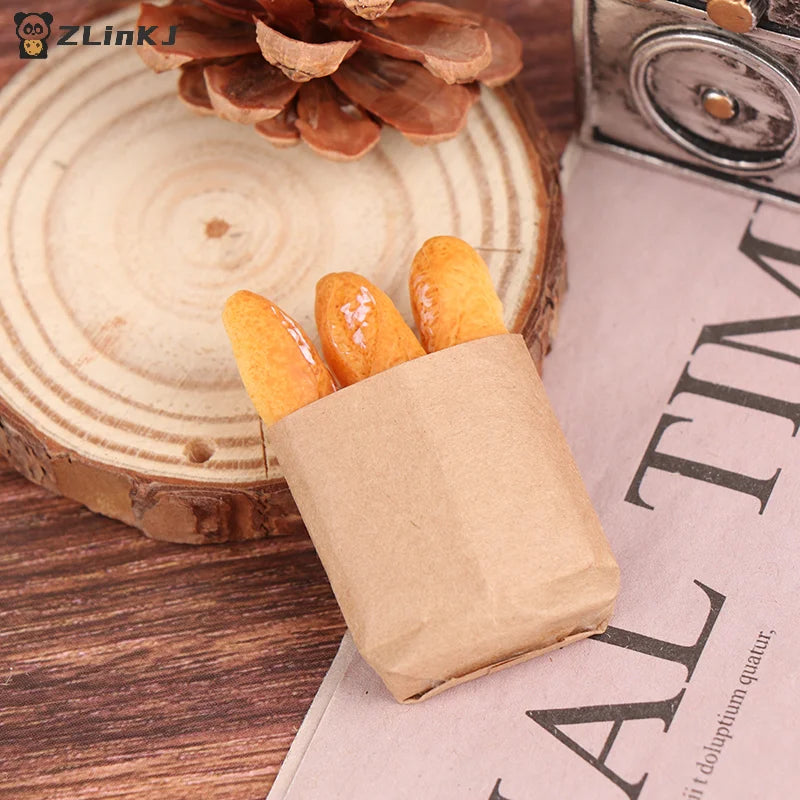 ▶1 Set Fake Croissant Mini Food Bread Ornament Miniature 1:12 Dollhouse Decor Furniture Toys Dollhouse Accessories Zpaxo