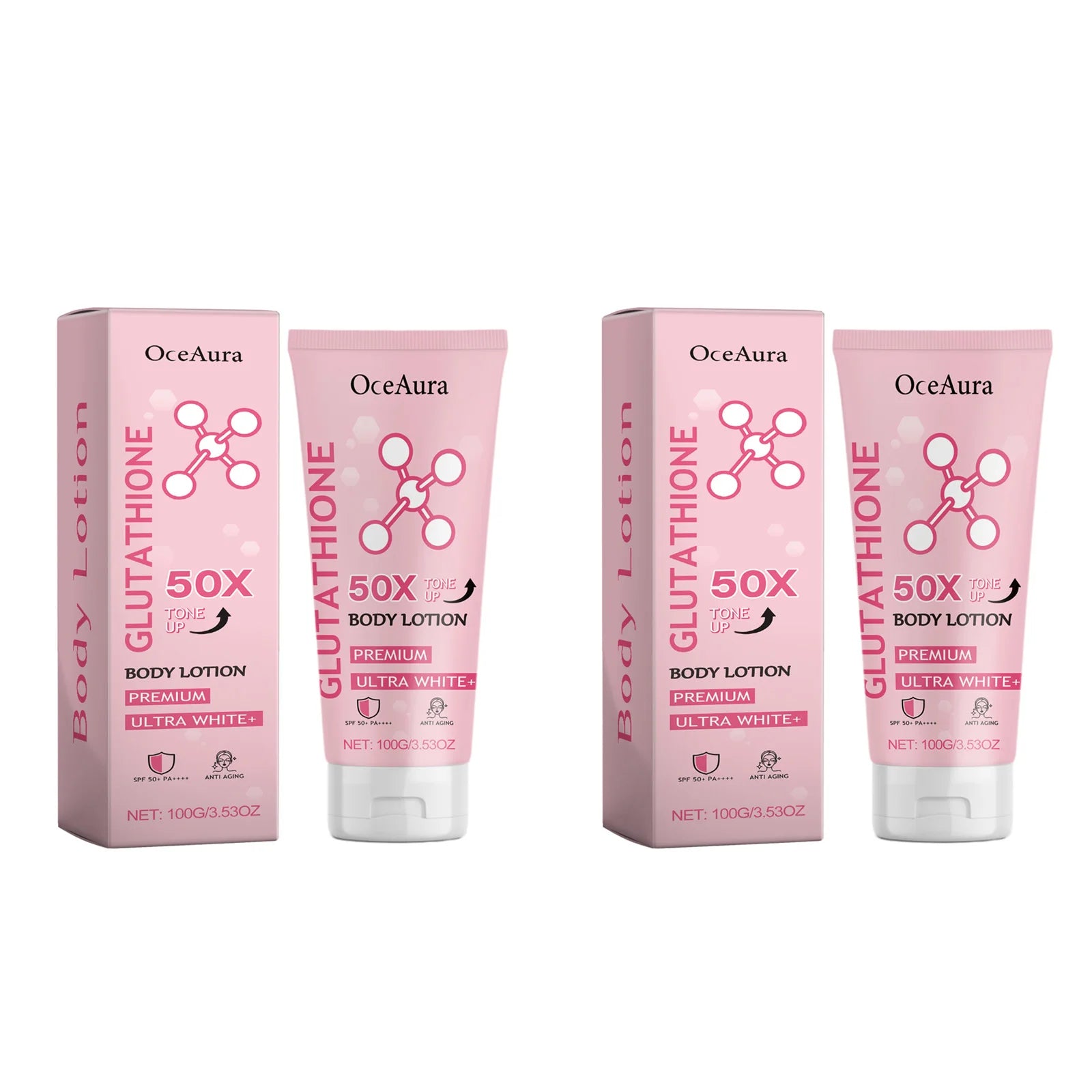 OceAura Glutathione Brightening Body Lotion | Even Skin Tone Brightening Body Lotion Zpaxo 2Pcs