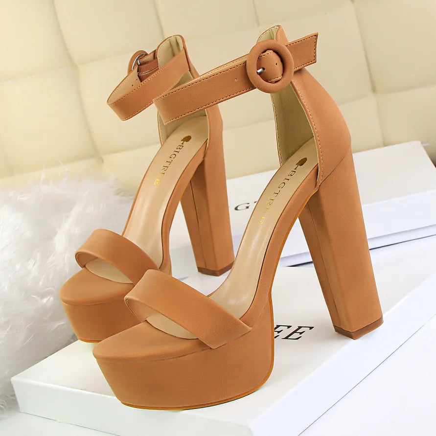 Elegant Sandals Women Heels Pumps Heel Women's Banquet Waterproof Zpaxo