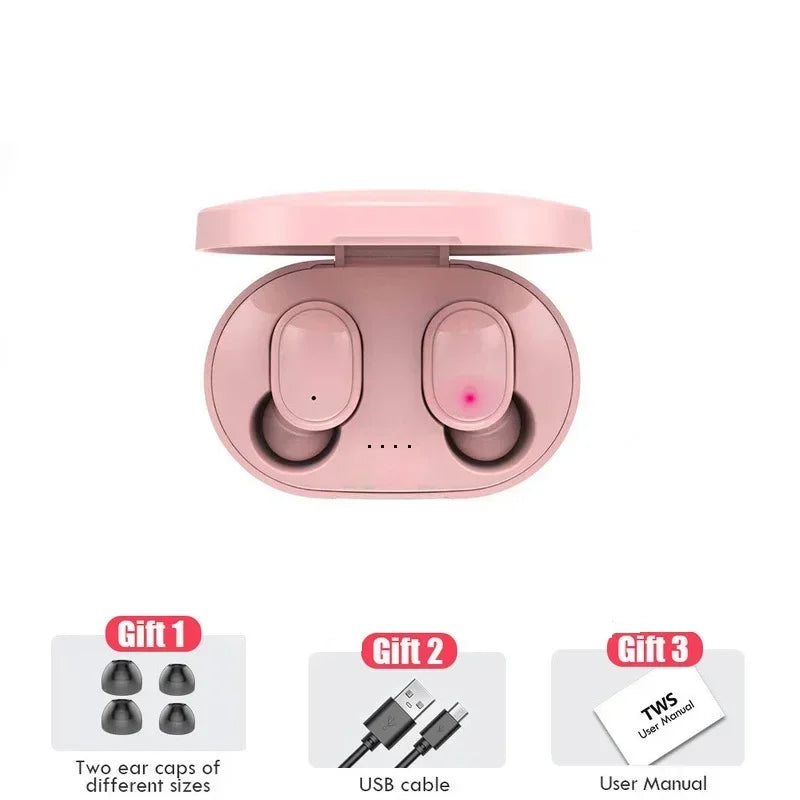 A6S TWS Headphones Wireless Bluetooth Sports Stereo Suitable Android Zpaxo Pink A6s
