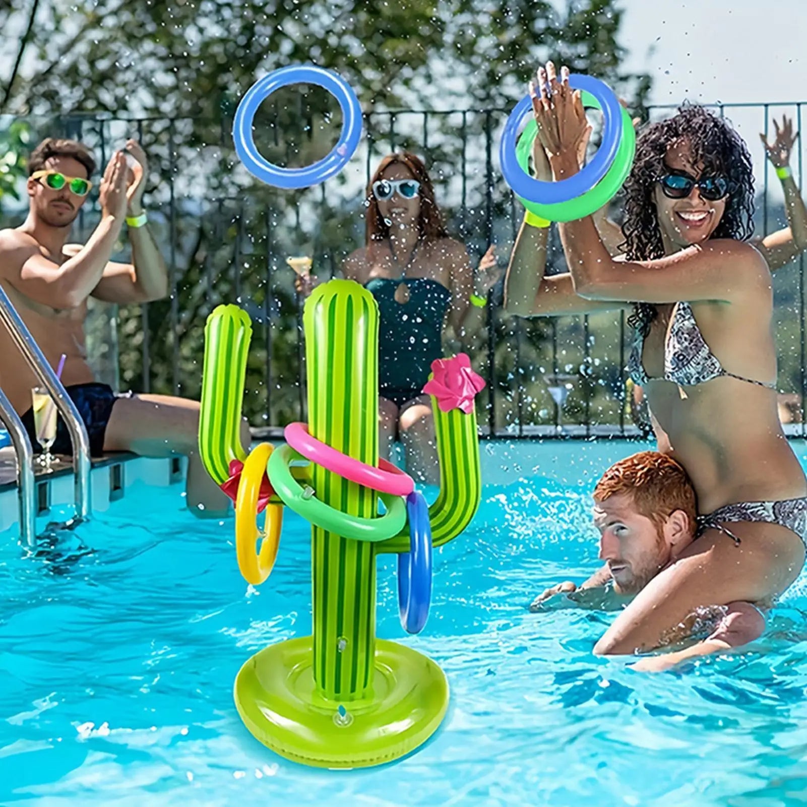 Pool Ring Throw Game Multiplayer Interactive Group Activity Swimming Zpaxo
