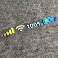 Personality Car Battery Light Sticker Luminous White 100 Wifi Level Zpaxo 30x5CM-White
