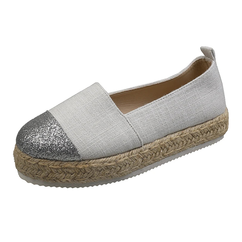 Women's Shoes Flats Slip Casual Flat 2025 Spring Autumn Arrival Zpaxo Silver 41