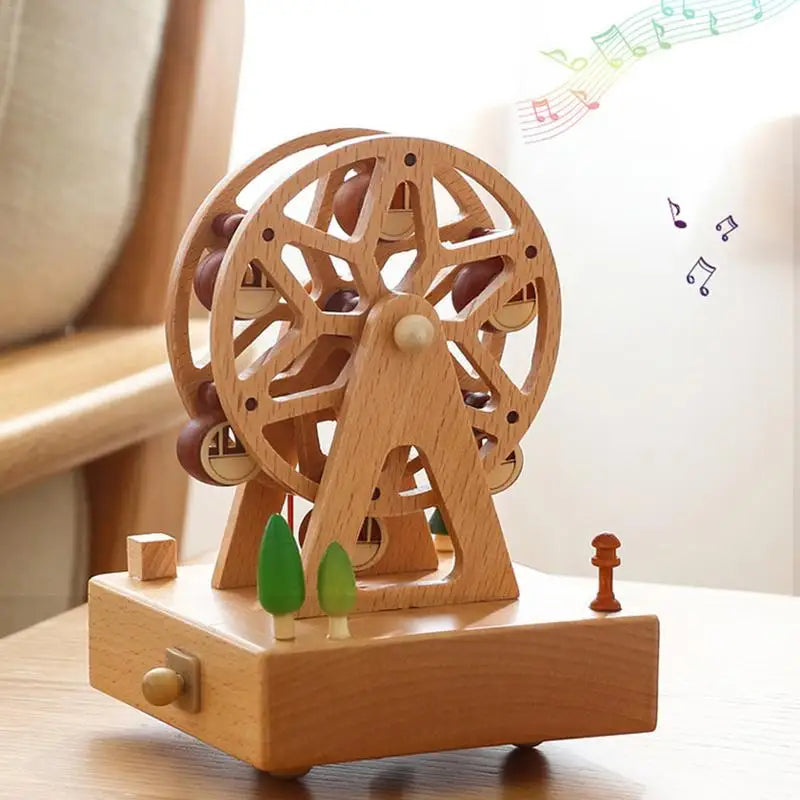 Wind Up Musical Box Wooden Music Box Wood Crafts Retro Birthday Gift Vintage Home Decoration Creative Valentine's Day Gift Zpaxo