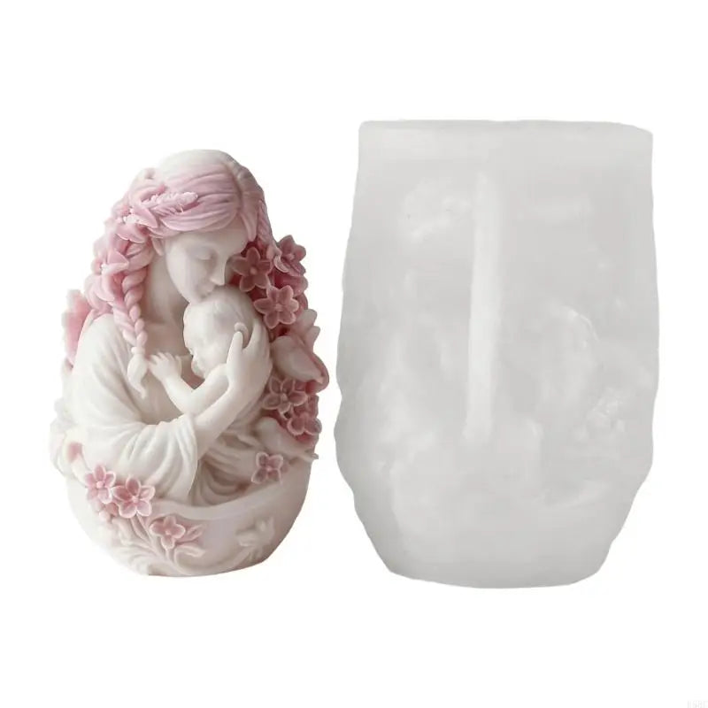 Soft Silicone Mother Baby Art Mould Craft Home Decoration