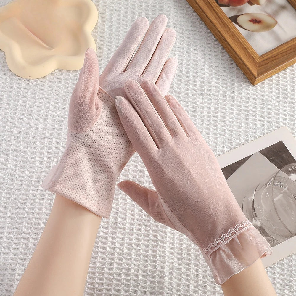 Women's sun protection gloves for outdoor driving cycling lightweight anti slip breathable fashionable sun protection in summer Zpaxo