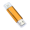 ZSUIT USB Flash Drive 2in 1 type-c Pen Drive 128GB 64GB 32GB 16G USB Stick 2.0 Mobile Pen Drive Metal U Disk Free Logo Pendrive Zpaxo 32GB-type- c-10pcs Gold