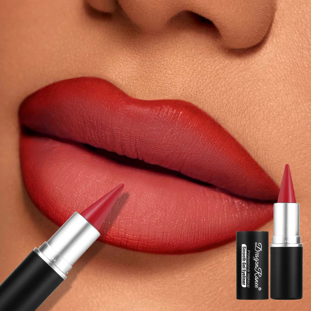 Matte Lip Liner, Long-Lasting, Automatic Rotating Wax Texture, Suitable for All Skin Types, Multi-Purpose, Suitable for Eyeliner, Holiday Parties, Lipstick Zpaxo