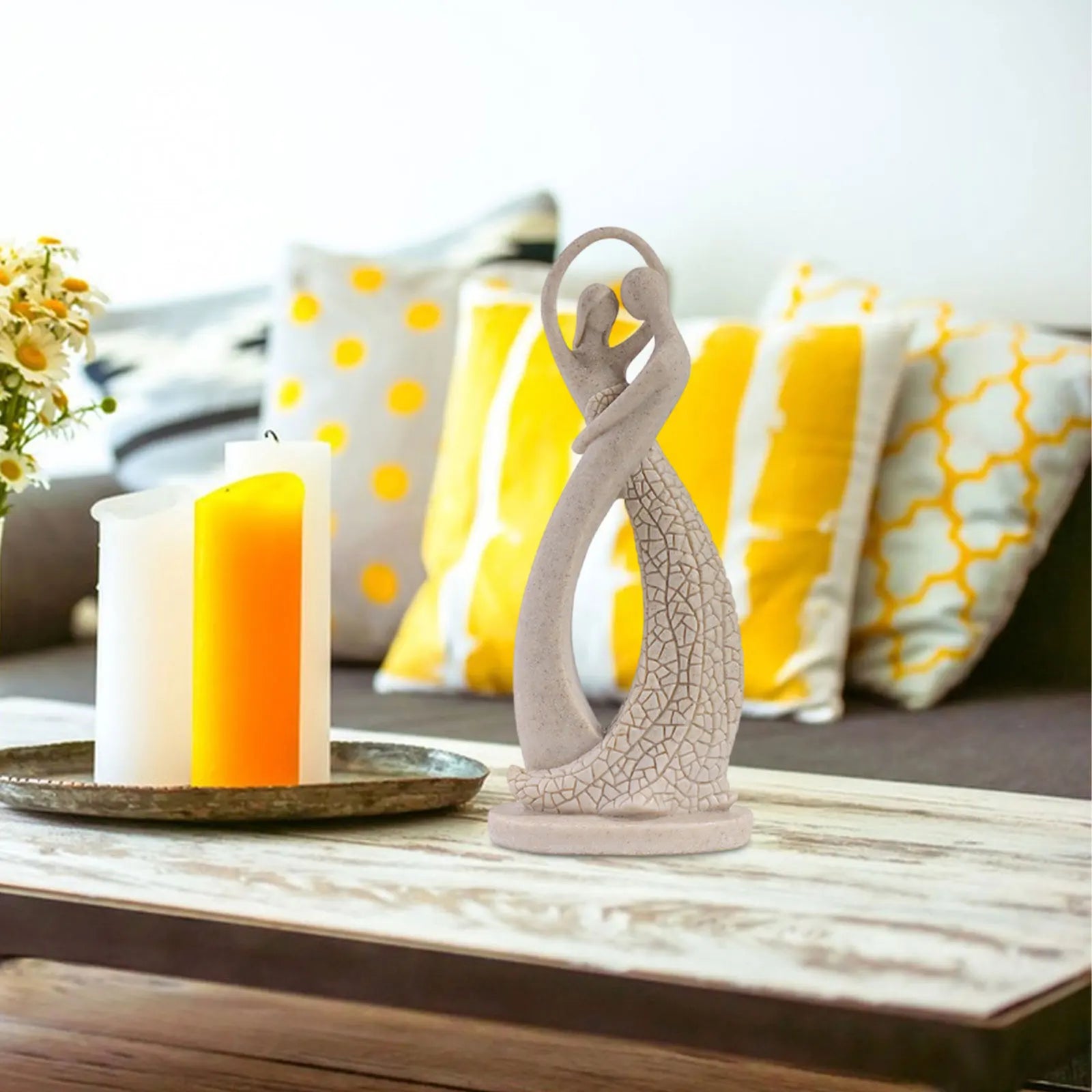 Couples Abstract Statue Modern Decor Tabletop Valentines Day Home Zpaxo