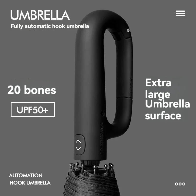 Fully Automatic Umbrella for Men And Women with Ring Buckle Design Large Rib Strong Sunshade Double Umbrella Folding Compact Zpaxo