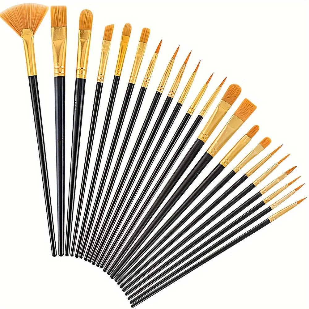Nylon Paint Brush Set – Acrylic, Watercolor & Oil Painting