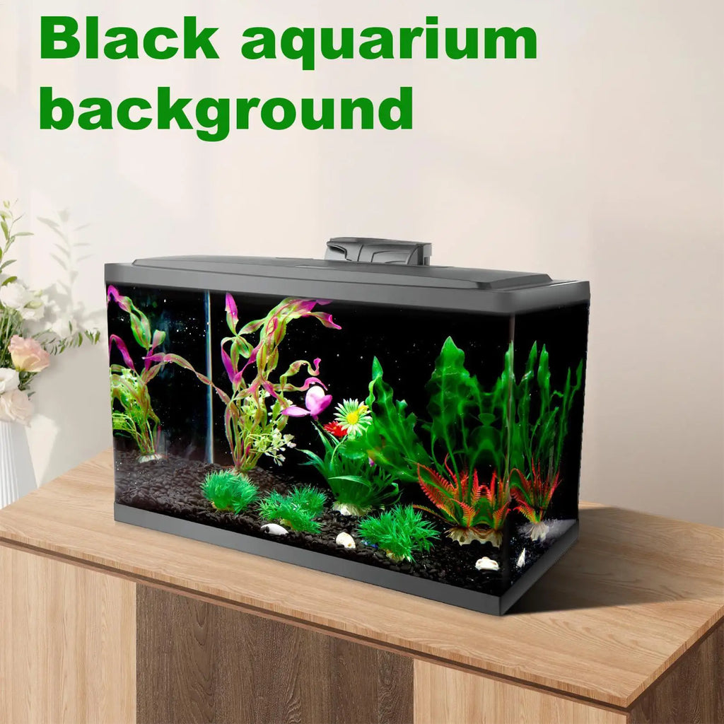 Fish Tank Background Static Cling Black Backdrop Aquarium Poster