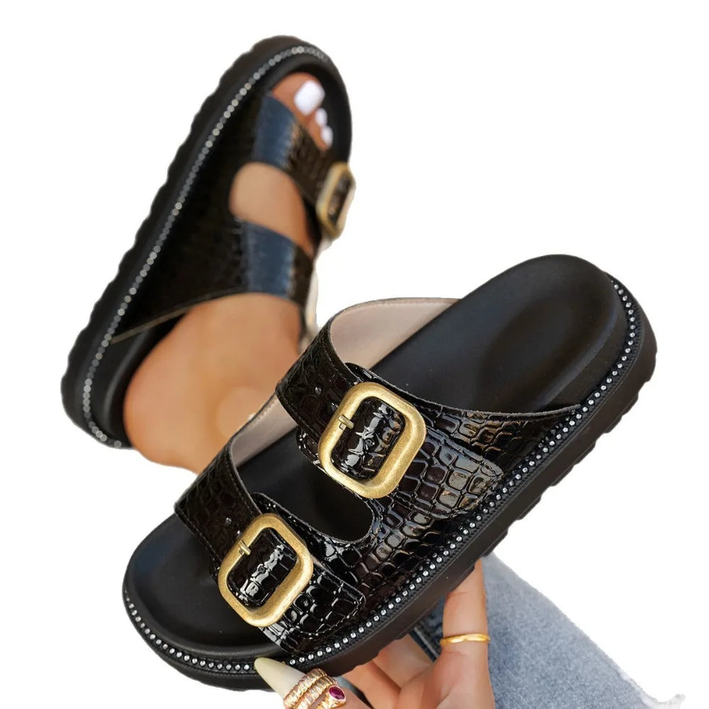 Summer 2026 Designer Women's Platform Slippers Flat Flip-flops Casual