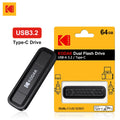 KODAK K143D USB 3.2 Type-C Flash Drive 128GB 256GB 64GB 32GB OTG High Speed Dual Pendrive for Phone Laptop Zpaxo 64GB