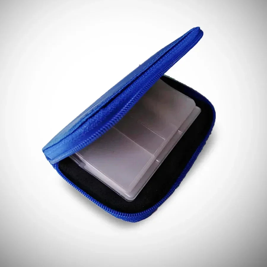 1 Game Memory Card Storage Bag Carrying Case Holder CF SD Micro SDHC Zpaxo Blue