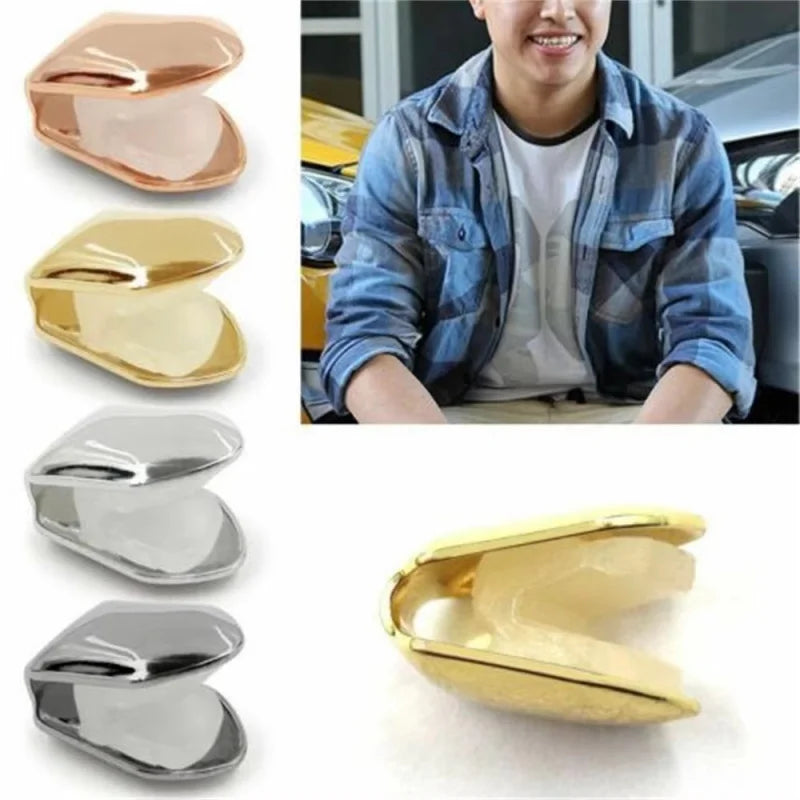 Gold Plated Hip Hop Single Tooth Grillz Caps – 1/5pcs, 3 Colors