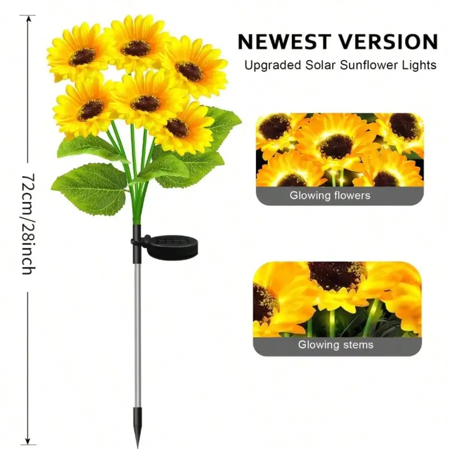 6-head Sunflower Solar Light Solar-powered Outdoor Garden Decorative