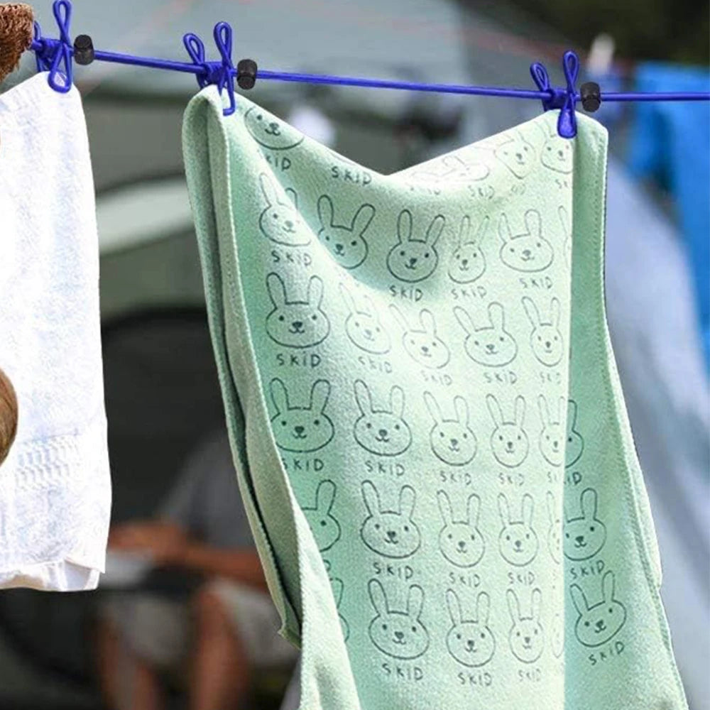 Portable Clothesline with 12 Clothespins Travel Clothes Drying Rack Rope Windproof Laundry Clothes Line for Backyard Camping Zpaxo