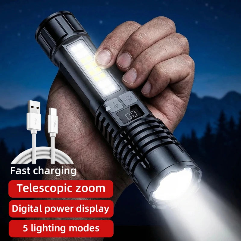 Powerful LED Flashlight Bright Rechargeable Portable Ultra Power Zpaxo