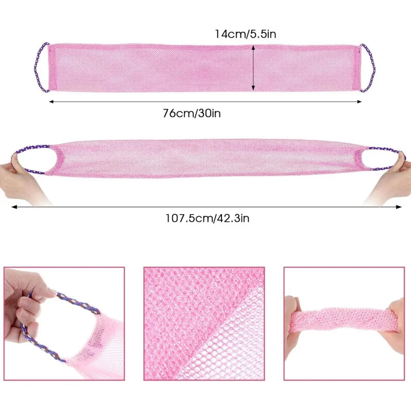 African Exfoliating Bath Net 2 Extra Long Back Scrubber Deep