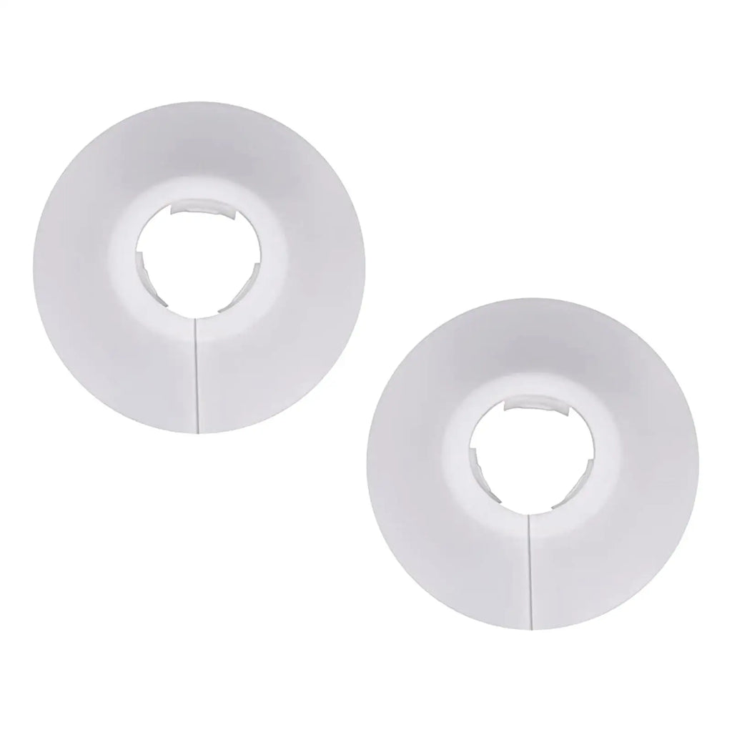 2-Pack Decorative Flange Pipe Cover Collars – PVC Wall Escutcheon Pipe Cover Collar Zpaxo WHITE