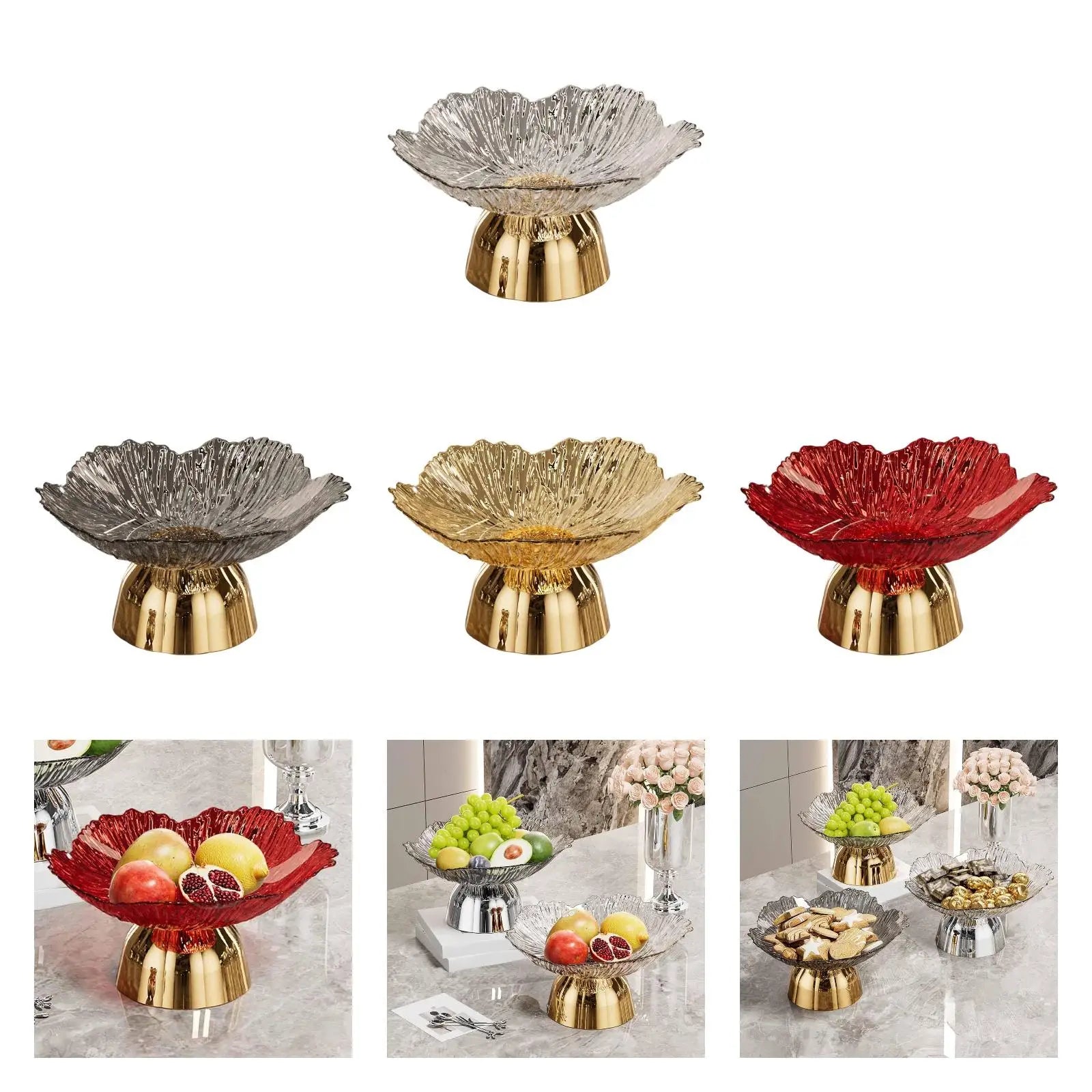Decorative Pedestal Fruit Bowl – Footed Display Tray for Home Pedestal Fruit Bowl Zpaxo