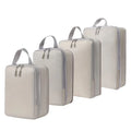 4PCS/1 set Travel Organizer Set Folding Storage Bags Wardrobe Cube Suitcase Packing Luggage for Clothes & Shoes bag organizer Zpaxo 4pcs beige
