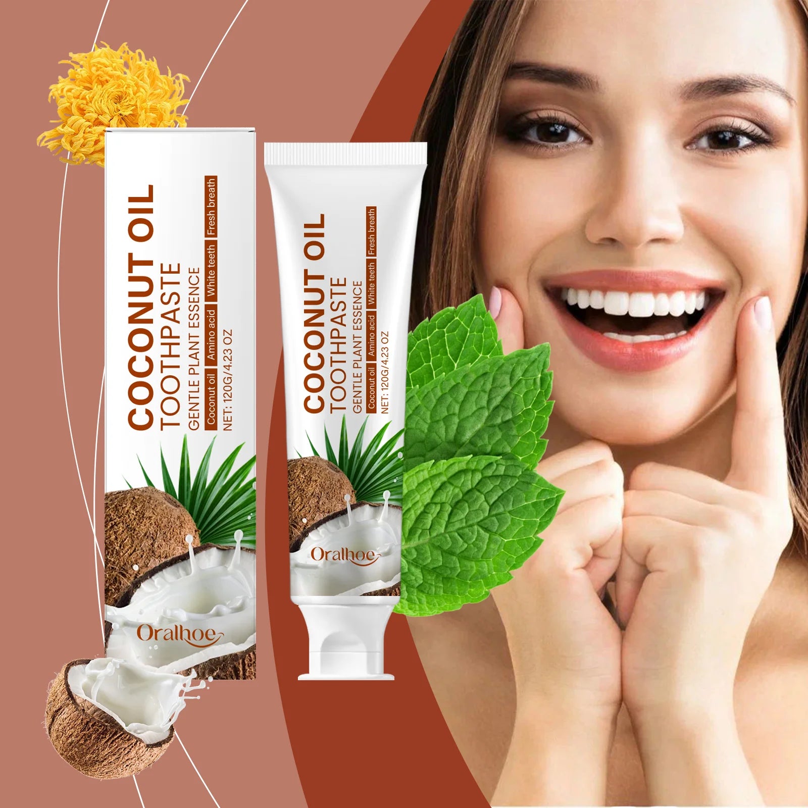 Coconut Oil Toothpaste Teeth Whitening Remove Tartar Cleansing Smoke Tea Stains Fresh Oral Breath Dental Corrector Brighten Care Zpaxo