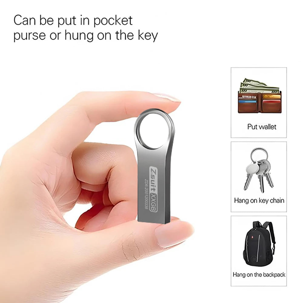 Zsuit 10Pcs/lot Custom Logo Metal Pendrive 128GB USB Flash Drive 4GB 8GB 16GB Storage Stick Gifts Memory Key Waterproof U disk Zpaxo