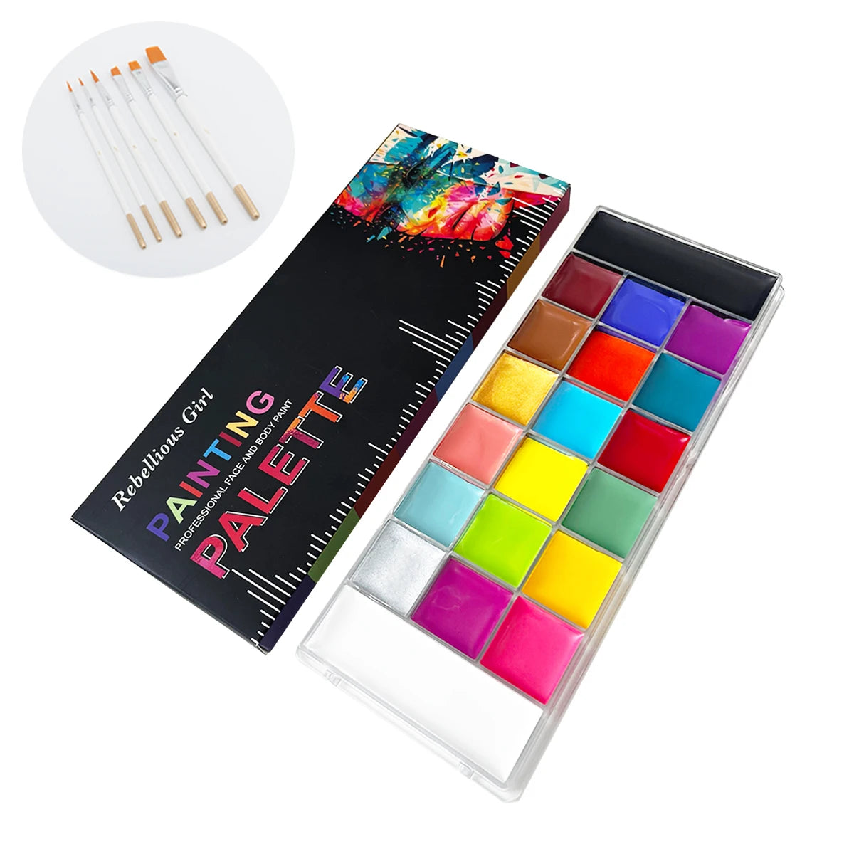 20 Colors Face & Body Paint Oil Palette-Vibrant,Long-Lasting Face Painting for Adults,Body Paint Cosplay & Halloween Makeup Zpaxo SET B