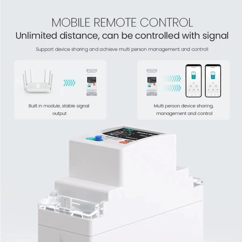 Tuya WIFI Smart circuit breaker 2P 63A charge statistics for smart home wireless control switch by smart life APP CNMIBO Zpaxo