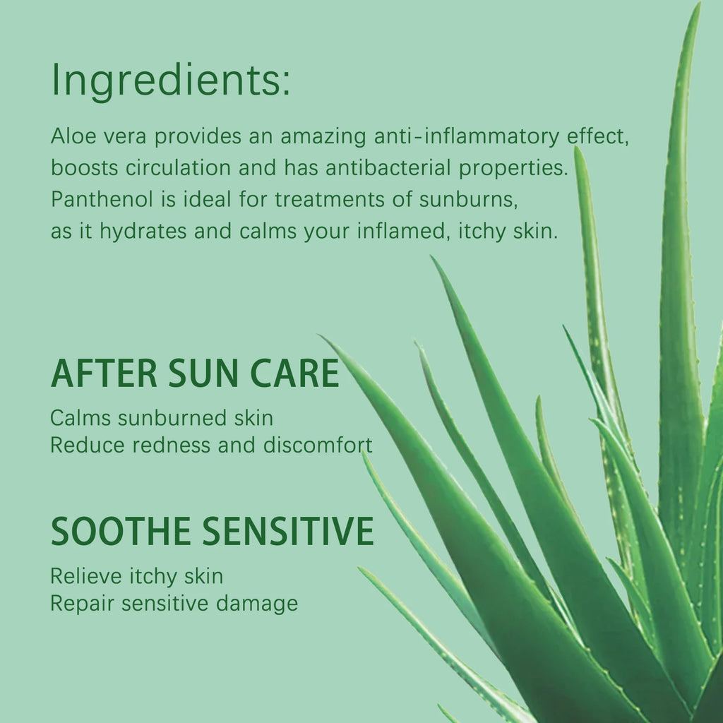 OUOHE Aloe Vera After-Sun Repair Gel Deeply Hydrates and Refreshes the Skin Relieves Post-Sun Redness Repairs and Moisturizes Zpaxo