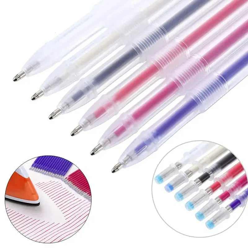 10Pcs/Set Heat Erasable Magic Marker Pen Temperature Disappearing Fabric Fabric Pens Line Marking DIY Craft Sewing Accessories Zpaxo