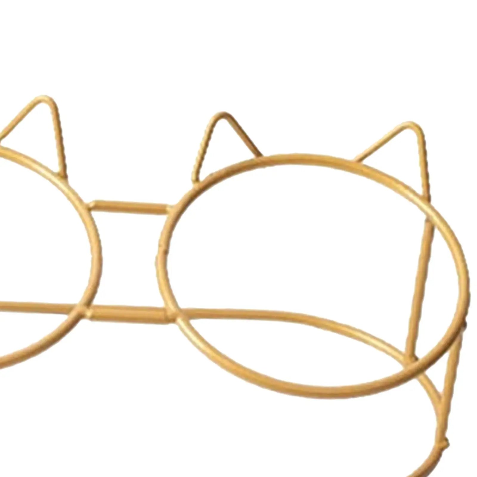 Cute Cat Bowls Raised Stand Iron No Spill Non Slip Double Elevated Zpaxo