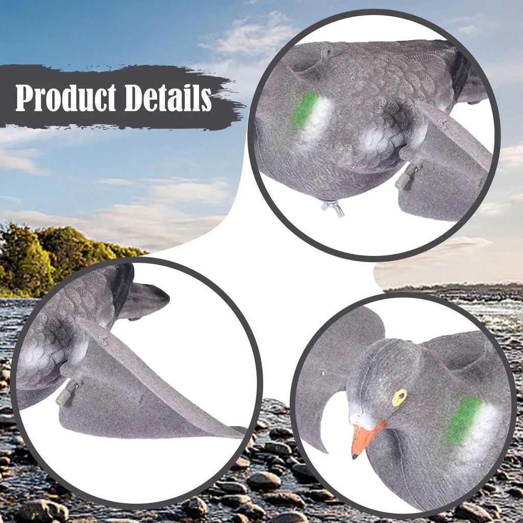 Artificial Pigeon Decoy – Rotating Wing Dove Figurine Decor Bird Decoy Figurine Zpaxo