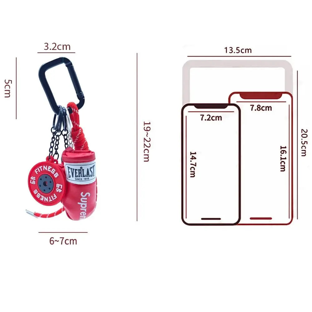 Mini Barbell Plates Key Chain Rectangular Buckle Kettlebells Simulation Dumbbells Keyring Bag Charm Creative Zpaxo