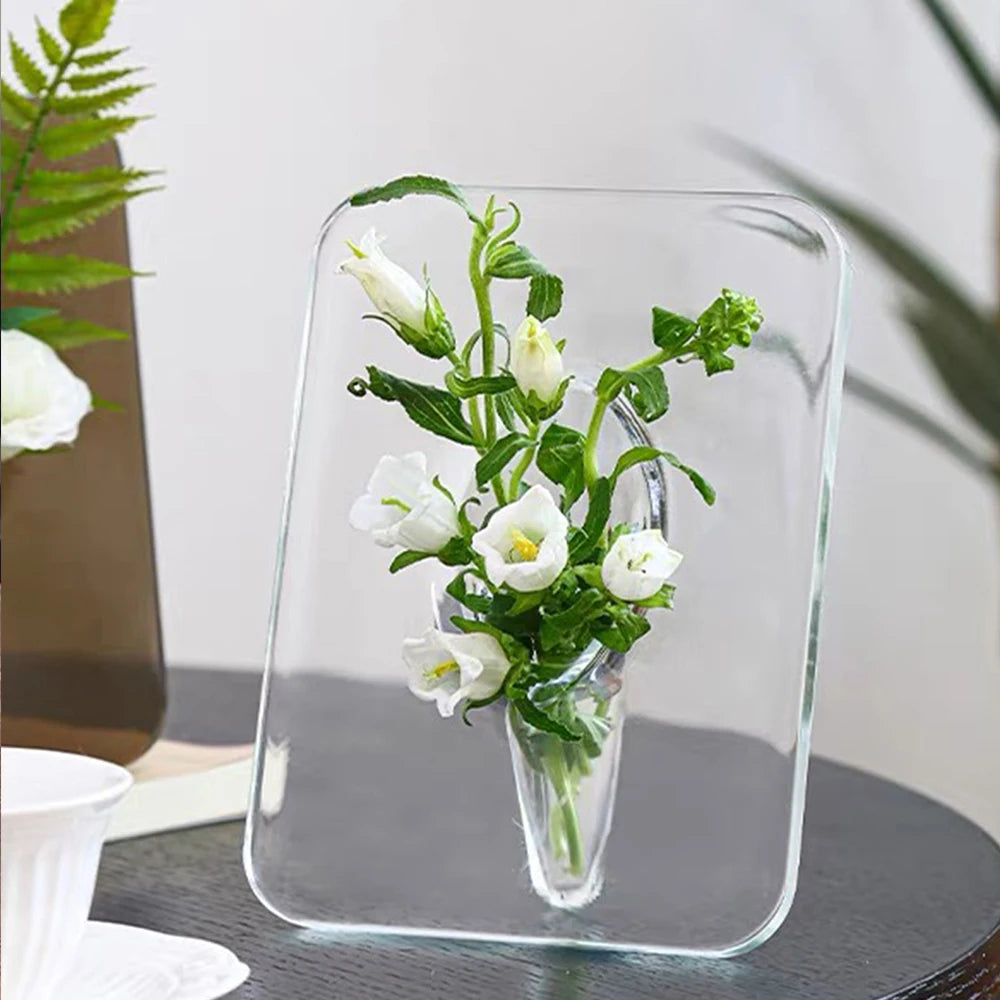 Creative Frame Vase Transparent Photo Frame Flower Vase Arrangement for Desktops Bookshelf Room Wedding Home Decor Zpaxo