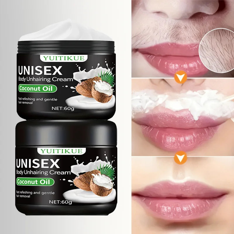 YUITIKUE Hair Removal Cream 60g – Coconut Oil & Aloe Vera Hair Removal Cream Zpaxo Default Title