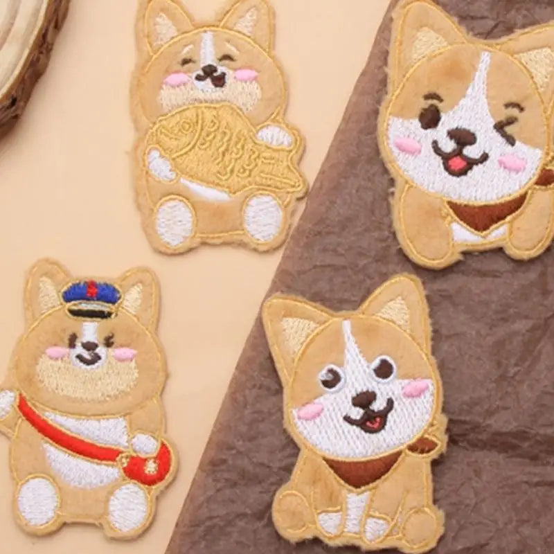 10Pcs Dog Fabric Iron On Patches Adhesive Embroidery Appliques For Garment Jackets Hat Bag Coat Clothing Decoration Zpaxo