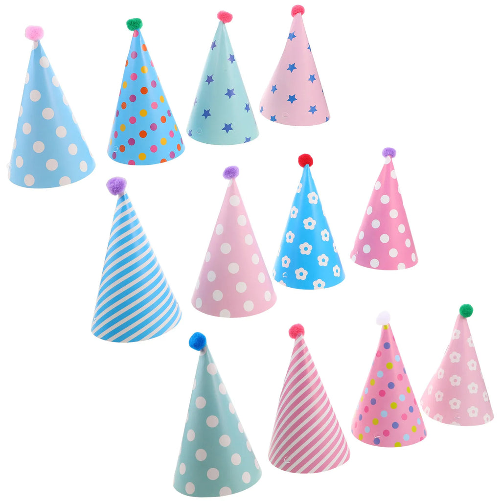Birthday Cone Hats Colorful Paper Party Caps Favor S Headwear