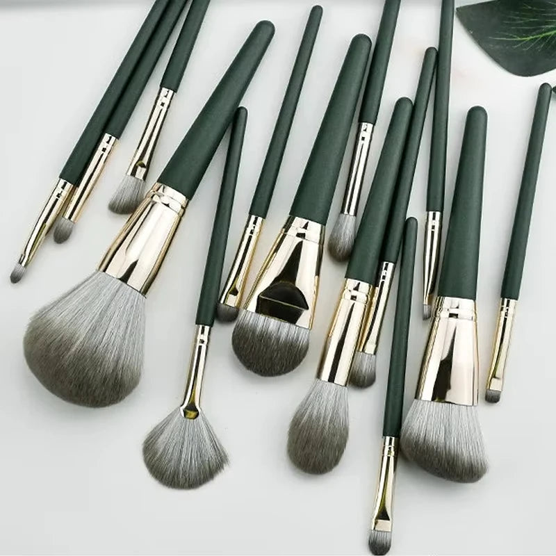 14-Piece Makeup Brush Soft Nylon Bristles Foundation Eyeshadow