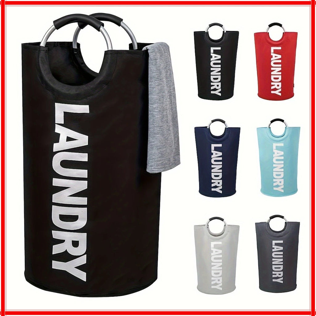Large Capacity Laundry Basket Stylish Hamper with Soft Cushion Handle Foldable Multi-Purpose Storage for Bathroom Laundry Room Zpaxo