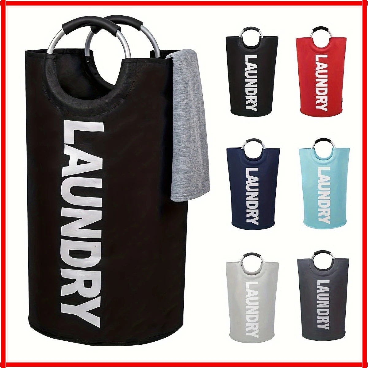 Large Capacity Laundry Basket Stylish Hamper with Soft Cushion Handle Foldable Multi-Purpose Storage for Bathroom Laundry Room Zpaxo
