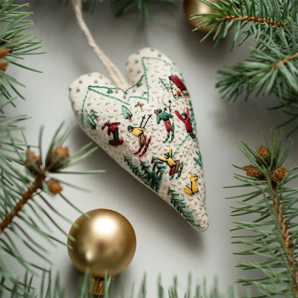 Christmas Heart Cross Stitch Embroidery Kit – DIY Craft Gift Cross Stitch Kit Zpaxo