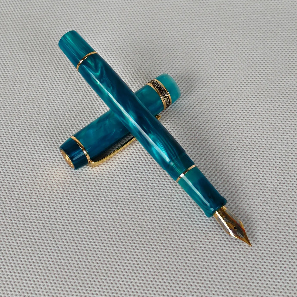 Brand New Rare Color Kaigelu 316 Fountain Pen, High-Quality Acrylic Material, Adult Writing Stationery, EF /F/M Nib Blue Zpaxo 316kongquelanjin EF