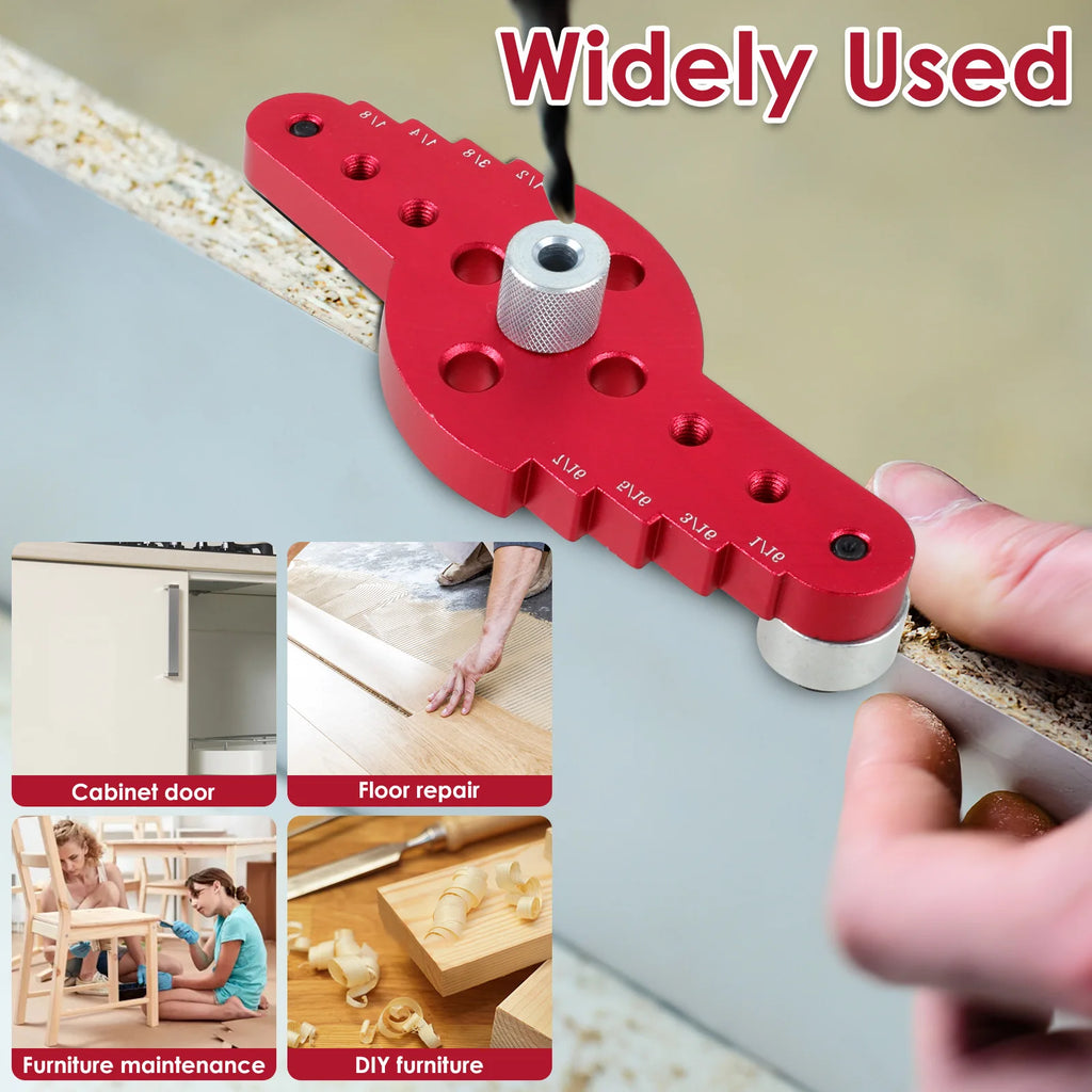 4.1 to 10cm Vertical Pocket Hole Jig Self Centering Dowel Drill Guide Pin Fixture Woodworking Sliding Drilling Punch Guide Set Zpaxo