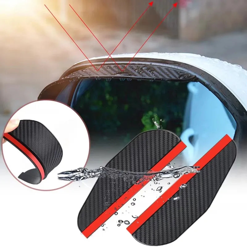 Carbon Fiber Car Mirror Rain Cover Shield – Universal Fit, 2pc