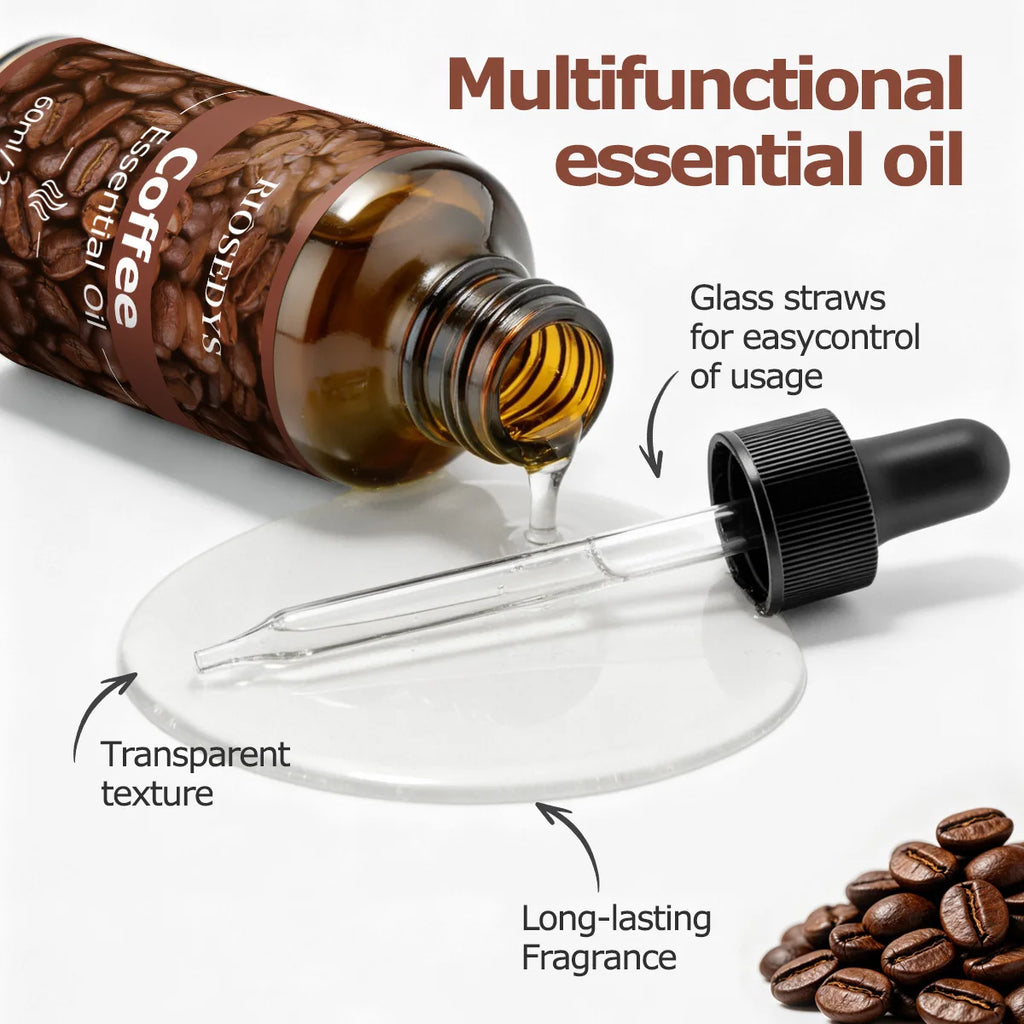 60ml COFFEE ESSENTIAL OIL has deep nourishing moisturizing effects, making it suitable for massage, skin care, and hydration. Zpaxo