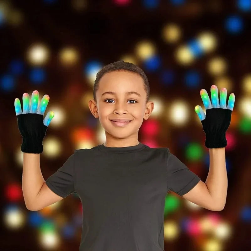 LED Flashing Glow Gloves – 6-Mode Light-Up Rave Party Gloves