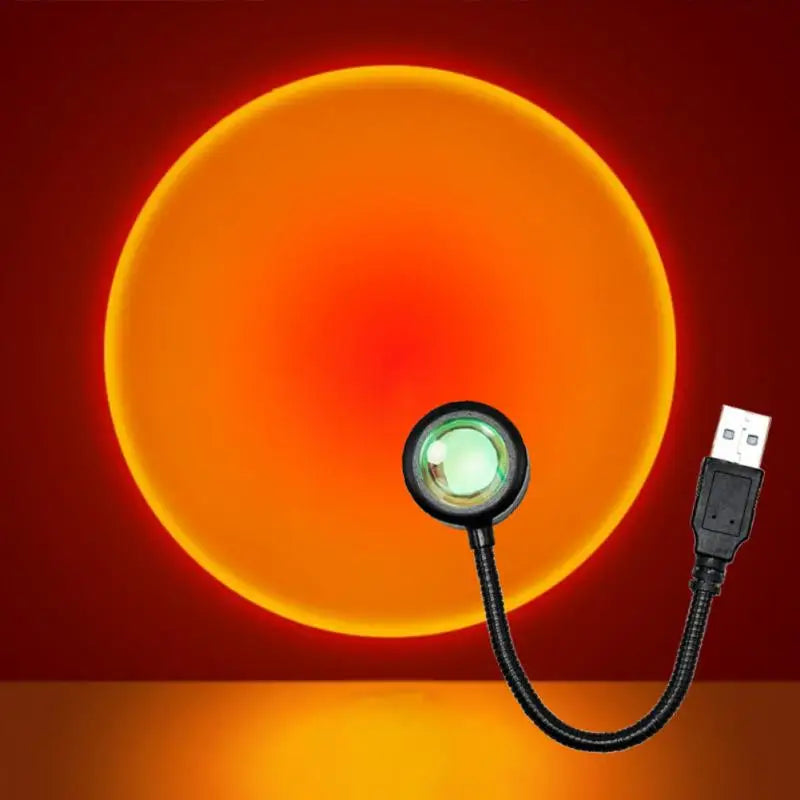 LED USB Sunset Mood Lamp RGB Projector Neon Night Light Living Room Zpaxo Red